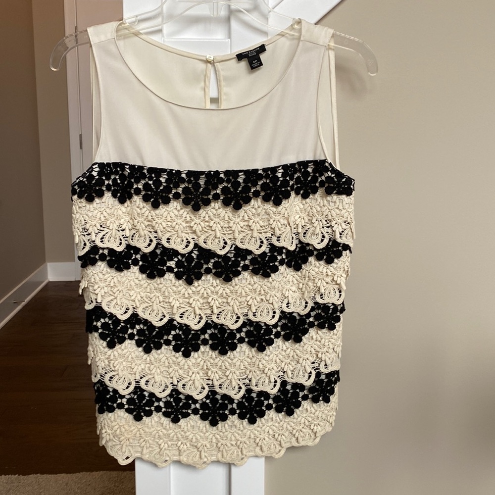 Ann Taylor floral layered shell